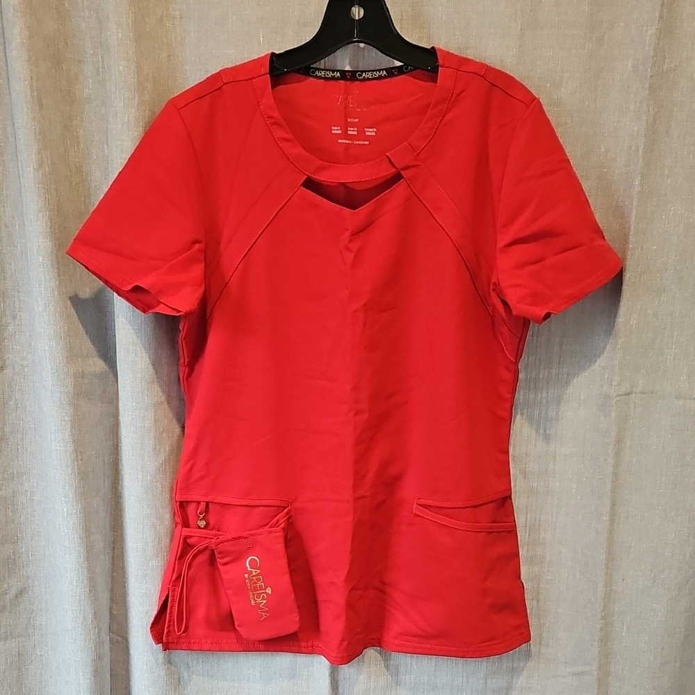Careisma Women's Red Scrub Top
